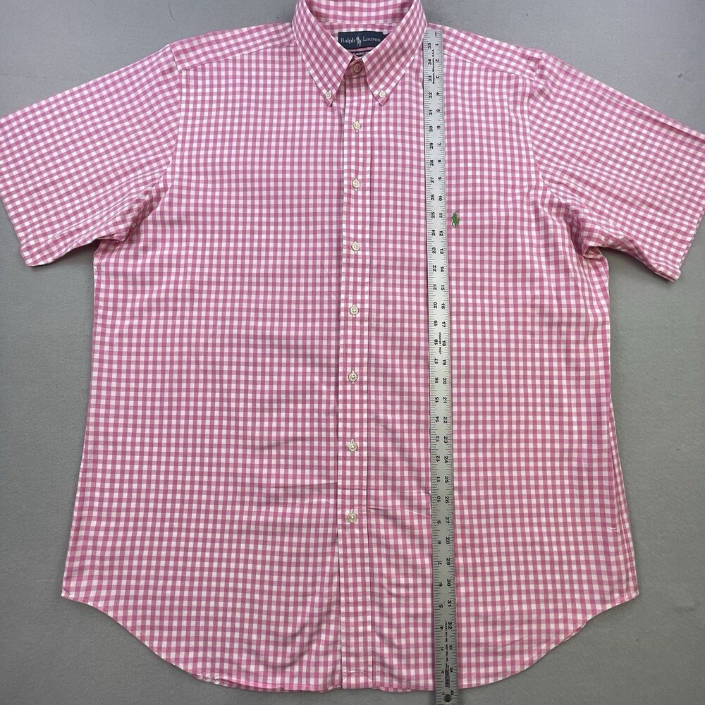 Polo Ralph Lauren Shirt Mens XLT Pink White Gingham Check Custom Fit Oxford OCBD - Picture 7 of 7